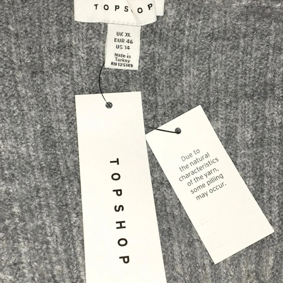 NWT TopShop Long Cardigan Sweater Gray Knit Pockets - Picture 4 of 5